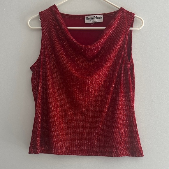 Ronni Nicole Sparkling Red Tank Top - Picture 1 of 2